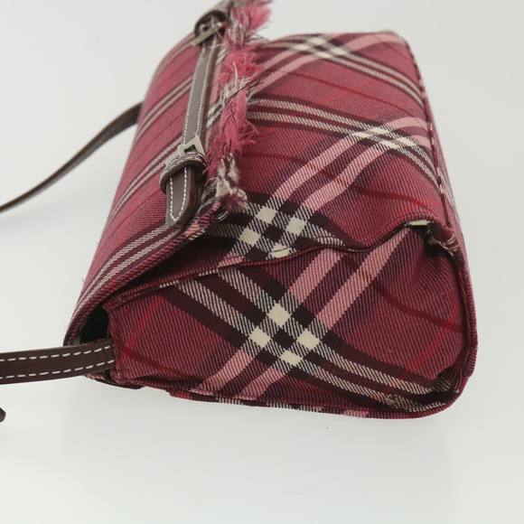 BURBERRY Nova Check Shoulder Bag Nylon Red Auth ti917 - Picture 4 of 16